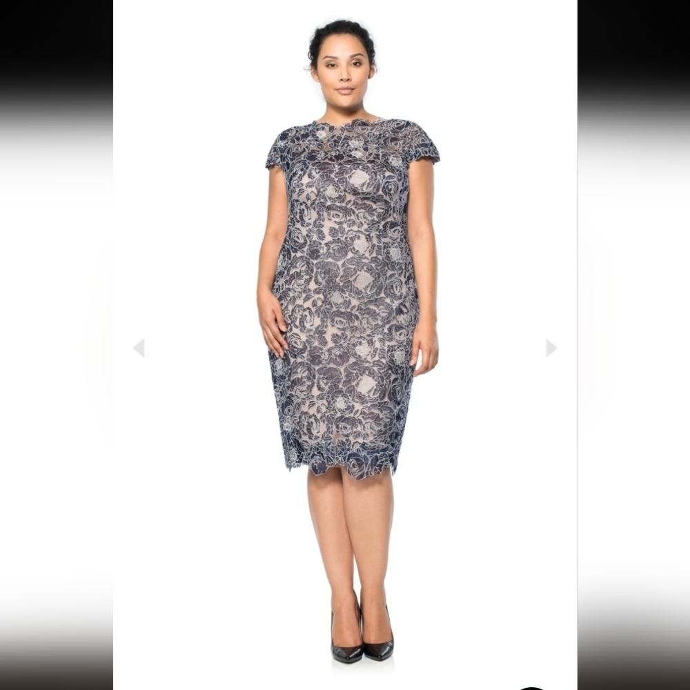 Tadashi Shoji Rose Motif Sheath Dress - PLUS SIZE